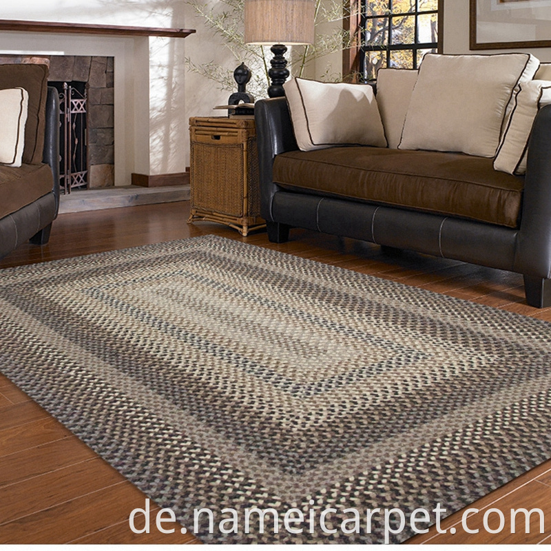 Home Living Room Bed Room Wool Braided Rug Carpet Floor Mats 146